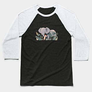 Cute Elephant Animal Loving Cuddle Embrace Children Kid Tenderness Baseball T-Shirt